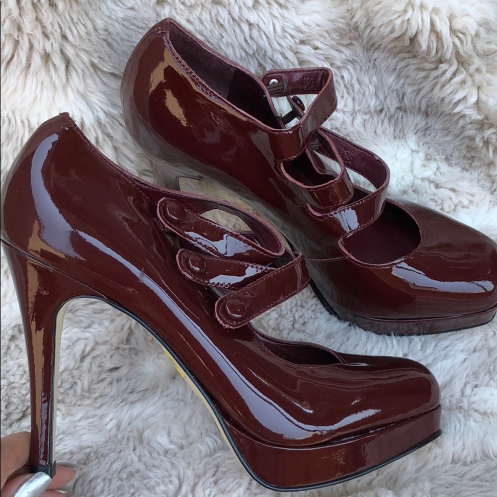 Burgundy Patent Leather Heels